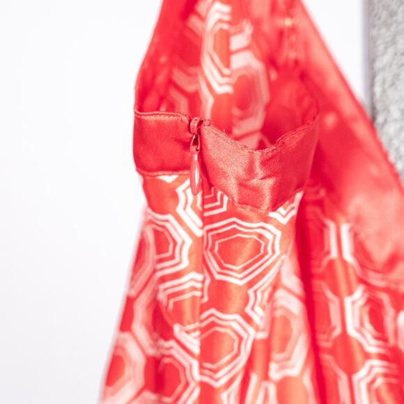 Y2K Old Navy Satin Asymmetric Hem Geometric Coral Pink Tank Top Cami Size XL - Picture 5 of 6